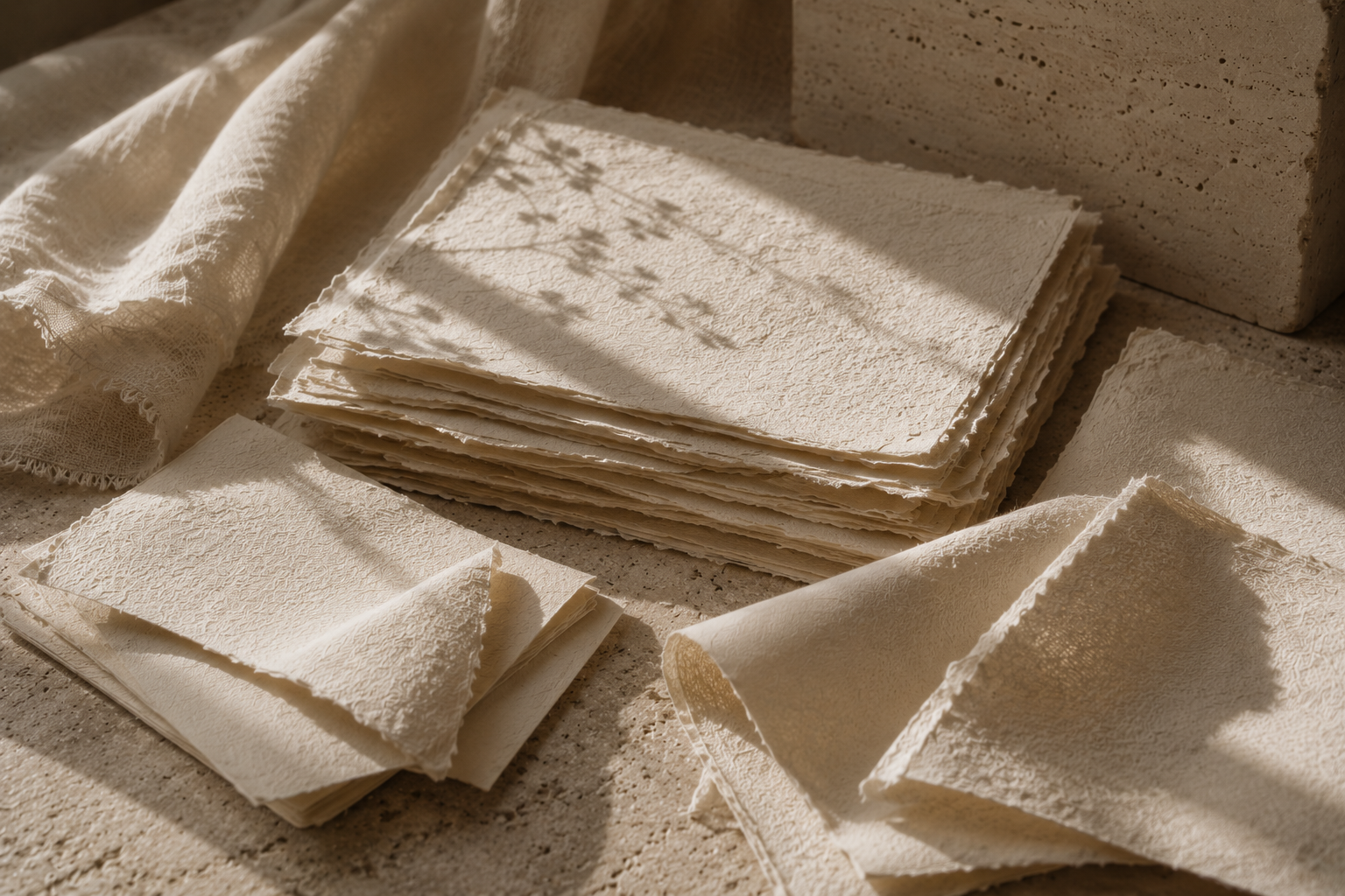 Le Ciel paper material study for a fragrance journal entry.